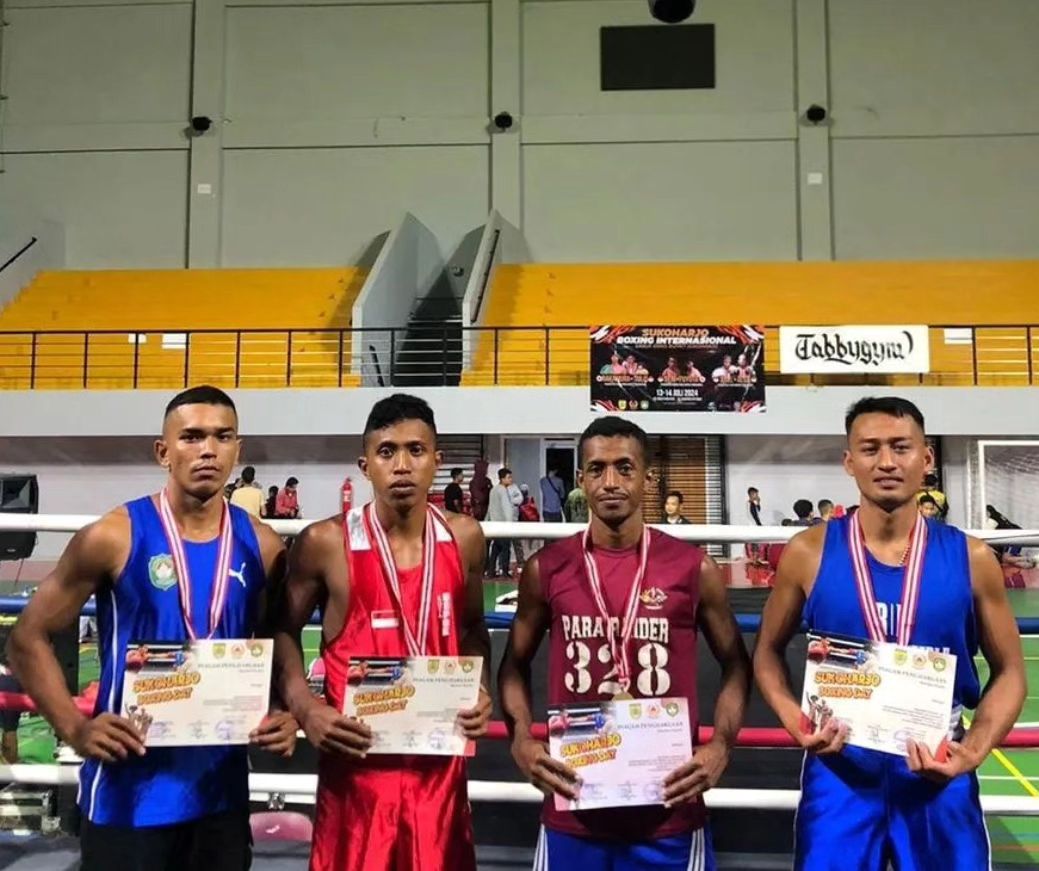 Prajurit Yonzipur 9 Kostrad Raih Medali Emas di Sukoharjo Boxing Open