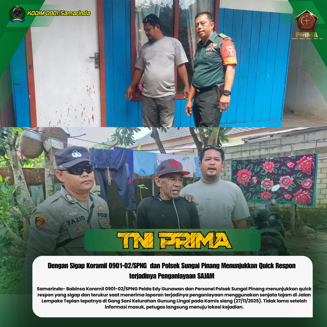 Dengan Sigap Koramil 0901-02/SPNG dan Polsek Sungai Pinang Menunjukkan Quick Respon