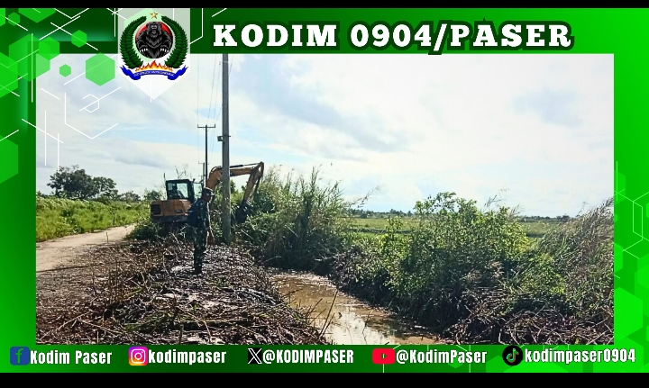 Babinsa Desa Sebakung Makmur Lakukan Peninjauan Progres Konstruksi Lahan Pertanian