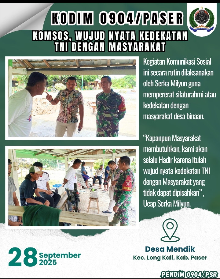 Komsos, Wujud Nyata Kedekatan TNI Dengan Masyarakat