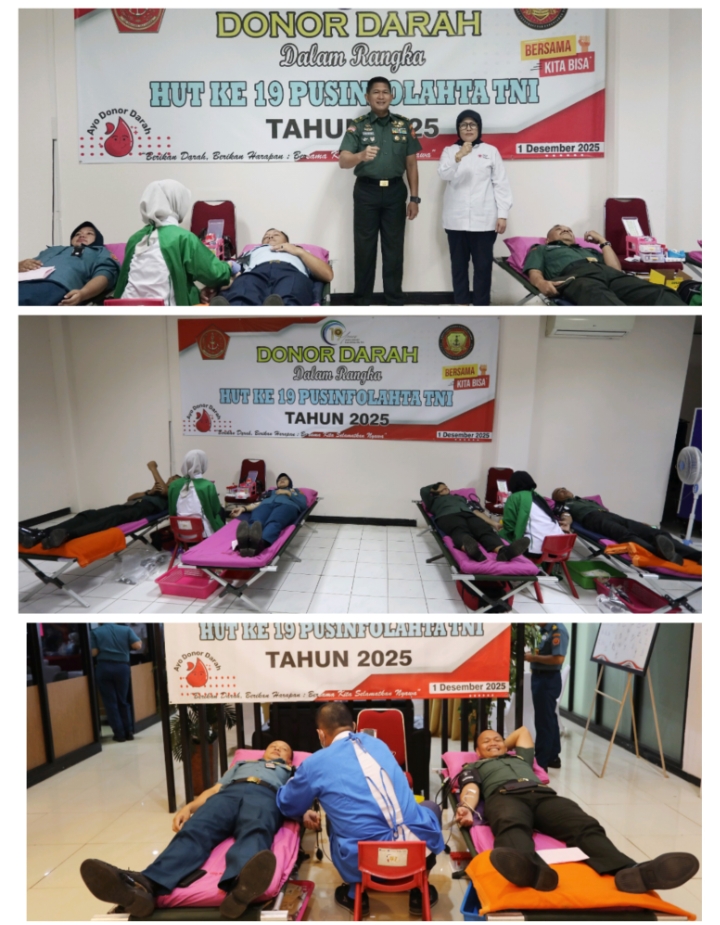 Peduli Sesama, Pusinfolahta TNI Gelar Donor Darah