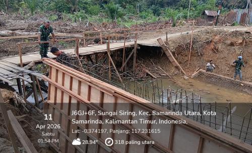 Pembangunan Jembatan Beton Garuda di Kelurahan Pampang Capai 50 Persen