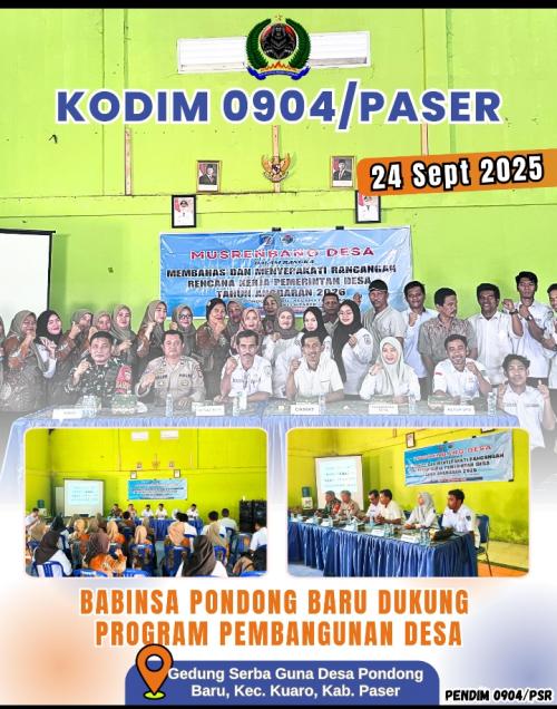 Babinsa Pondong Baru Dukung Program Pembangunan Desa