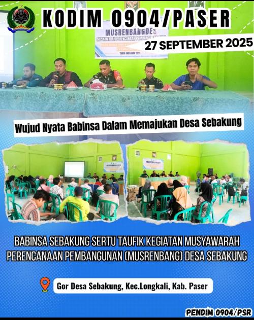 Wujud Nyata Babinsa Dalam Memajukan Desa Sebakung