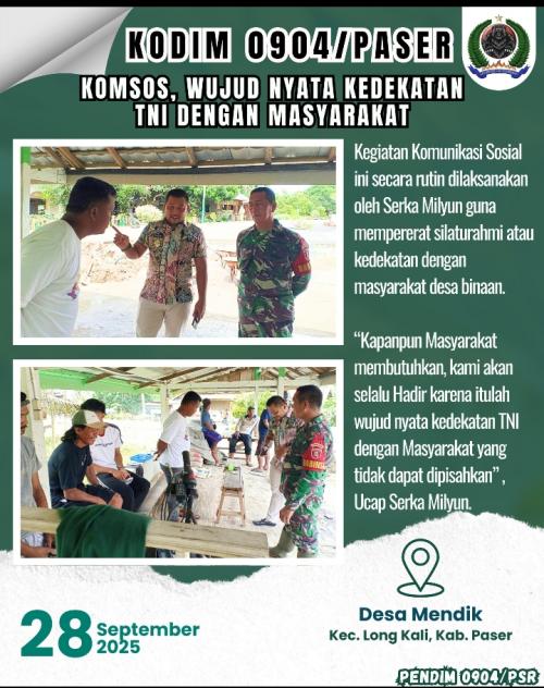 Komsos, Wujud Nyata Kedekatan TNI Dengan Masyarakat