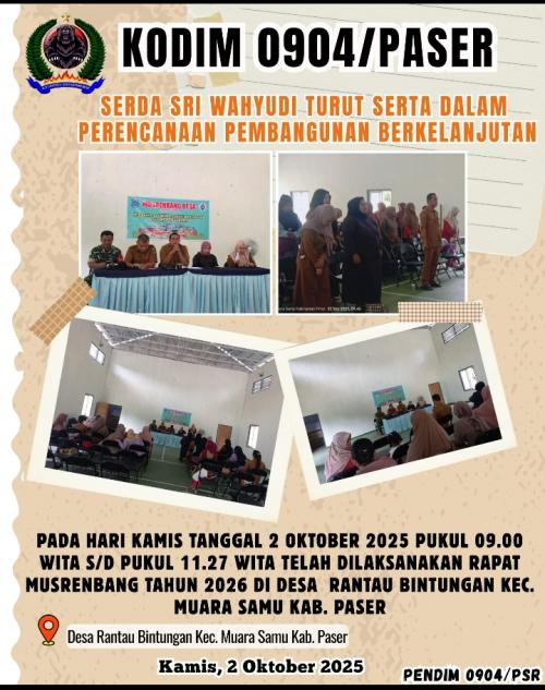 Serda Sri Wahyudi Turut Serta dalam Perencanaan Pembangunan Berkelanjutan