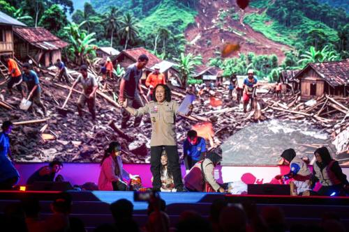 Seniman Juga Budayawan Betawi, Dr Syaiful Amri Bacakan Puisi HUT TAGANA Ke 22