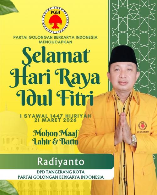 Radianto Ketua DPD Kota Tangerang Partai Golongan Berkarya Indonesia Sampaikan Ucapan