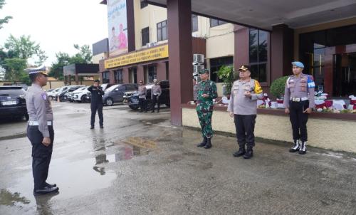 Wujudkan Keamanan Malam Kemenangan, Dandim 0901/Samarinda Ikuti Gelar Apel Gabungan Pengamanan