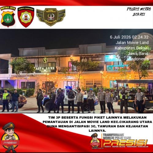 Jaga Jakarta Jaga Bekasi, Patroli Perintis Presisi Sisir Titik Rawan 